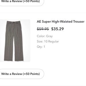 American Eagle Outfitters High-Waisted Gray Trousers
